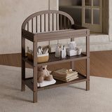 Olivia hazelnut changing table in a nursery