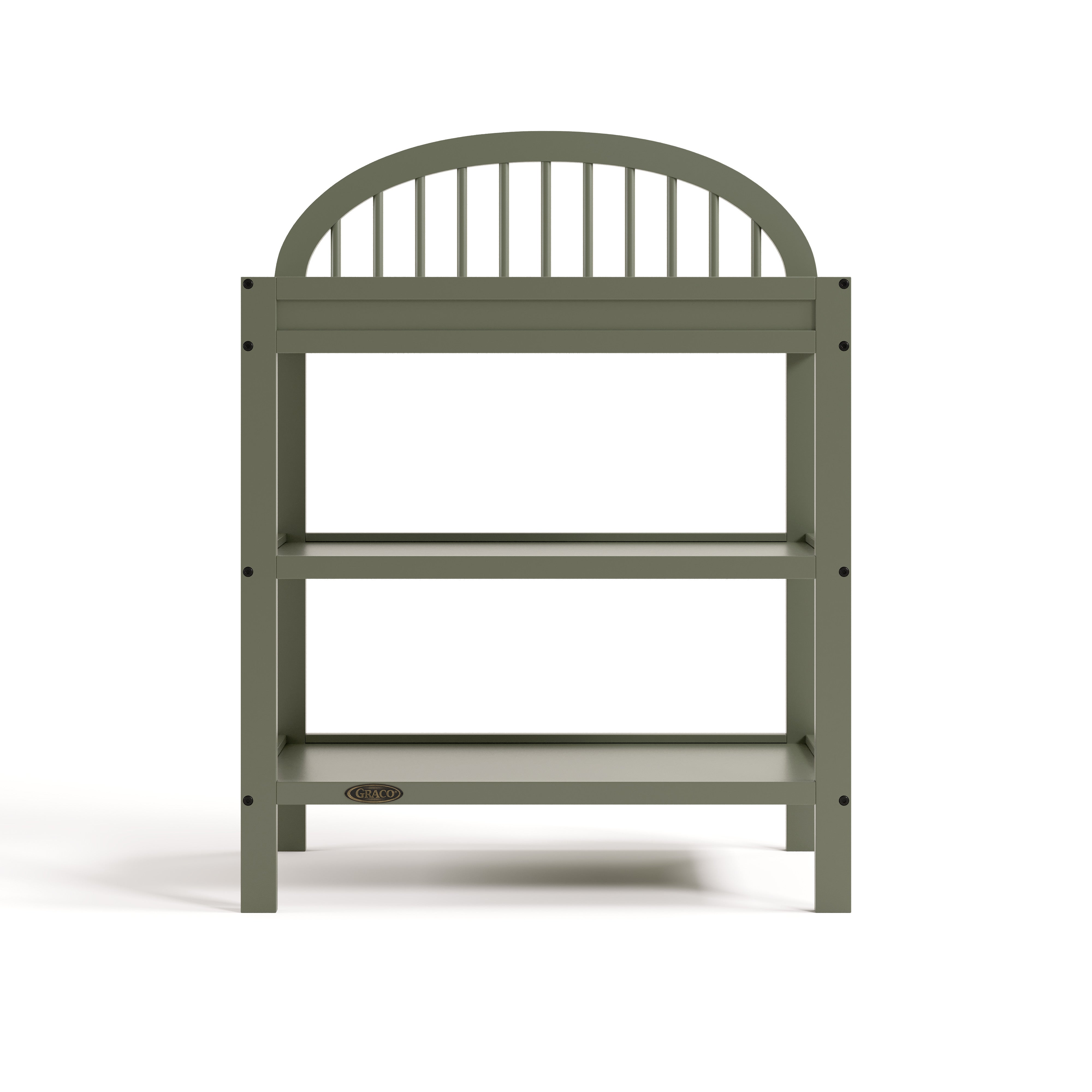 Olivia olive changing table front view