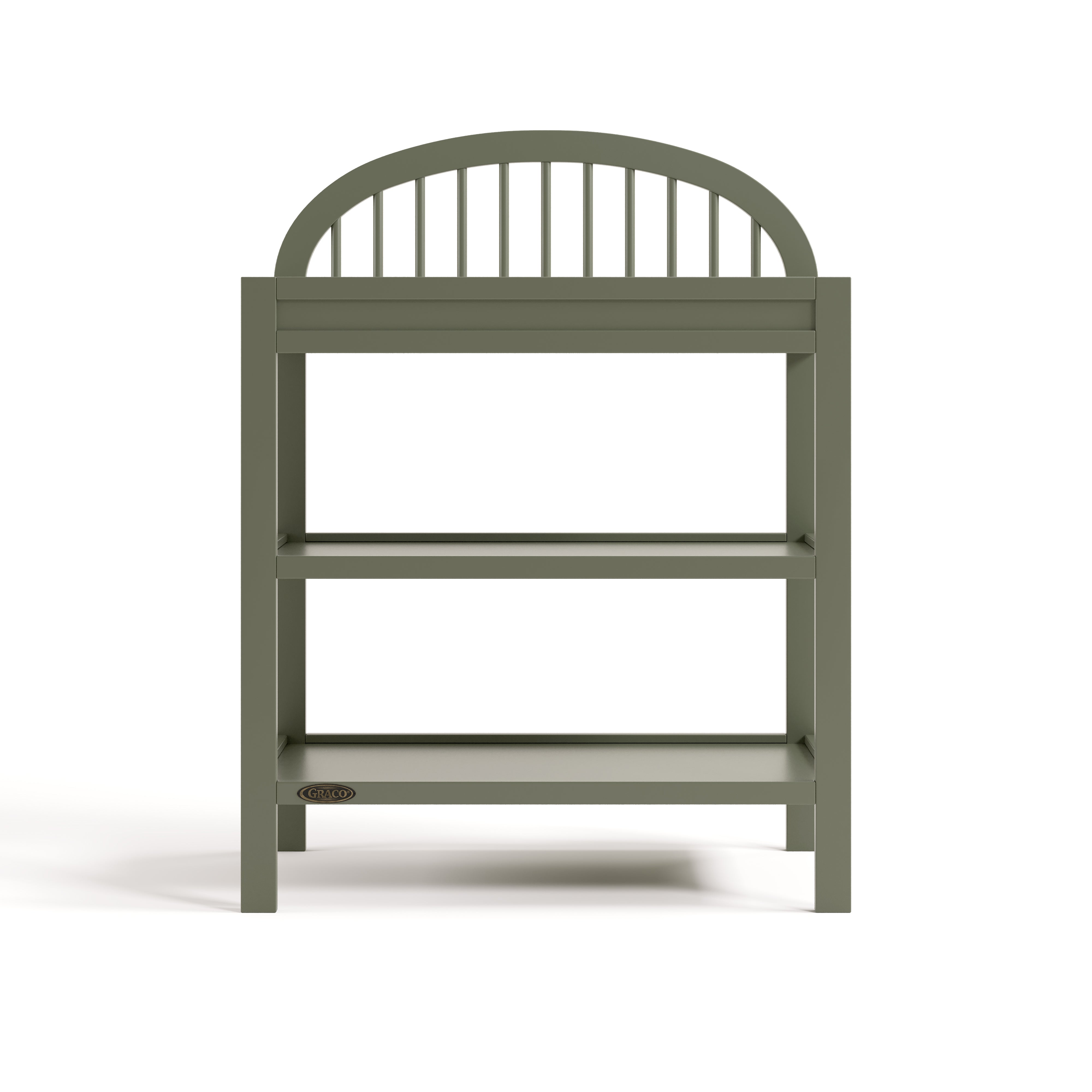 Olivia olive changing table front view