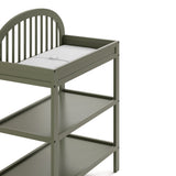 Olivia olive changing table angled side view