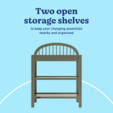 Olivia olive changing table storage callout