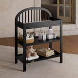 Olivia black changing table in a nursery