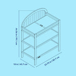 Olivia changing table line drawing with dimensions