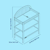 Olivia changing table line drawing with dimensions