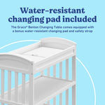 Benton white changing table changing pad callout