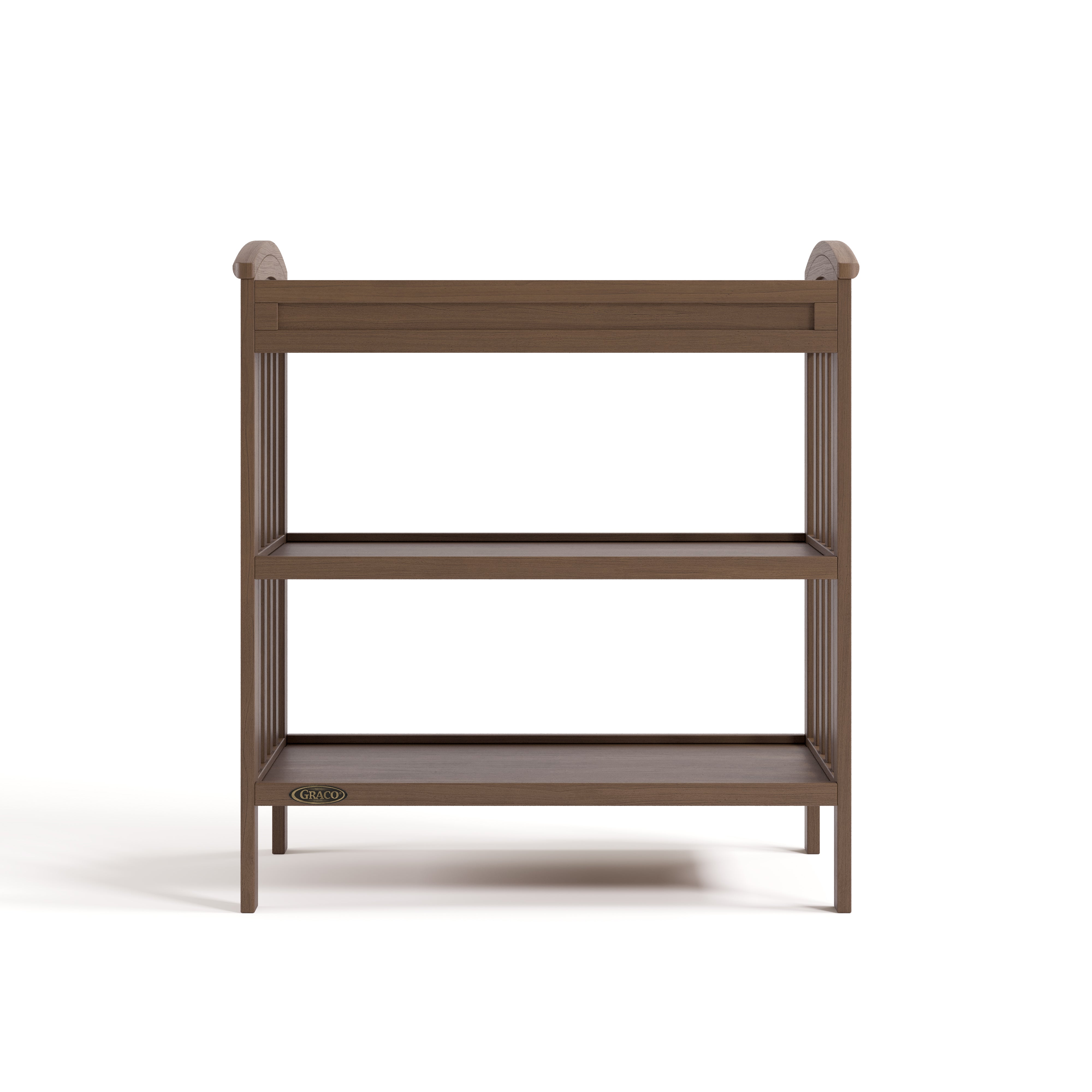 Benton hazelnut changing table front view
