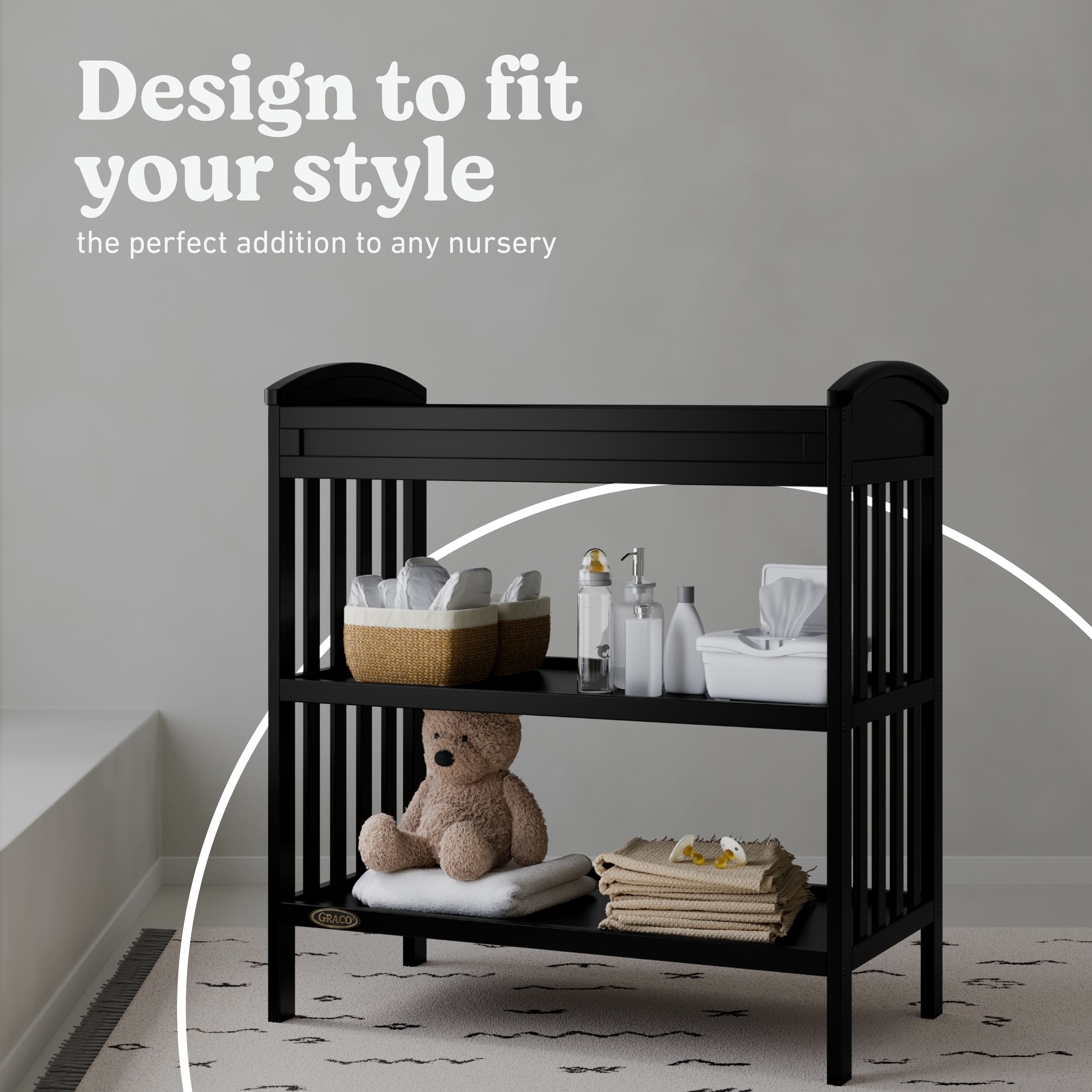 Benton black changing table style callout