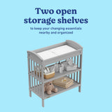 Benton pebble gray changing table storage callout