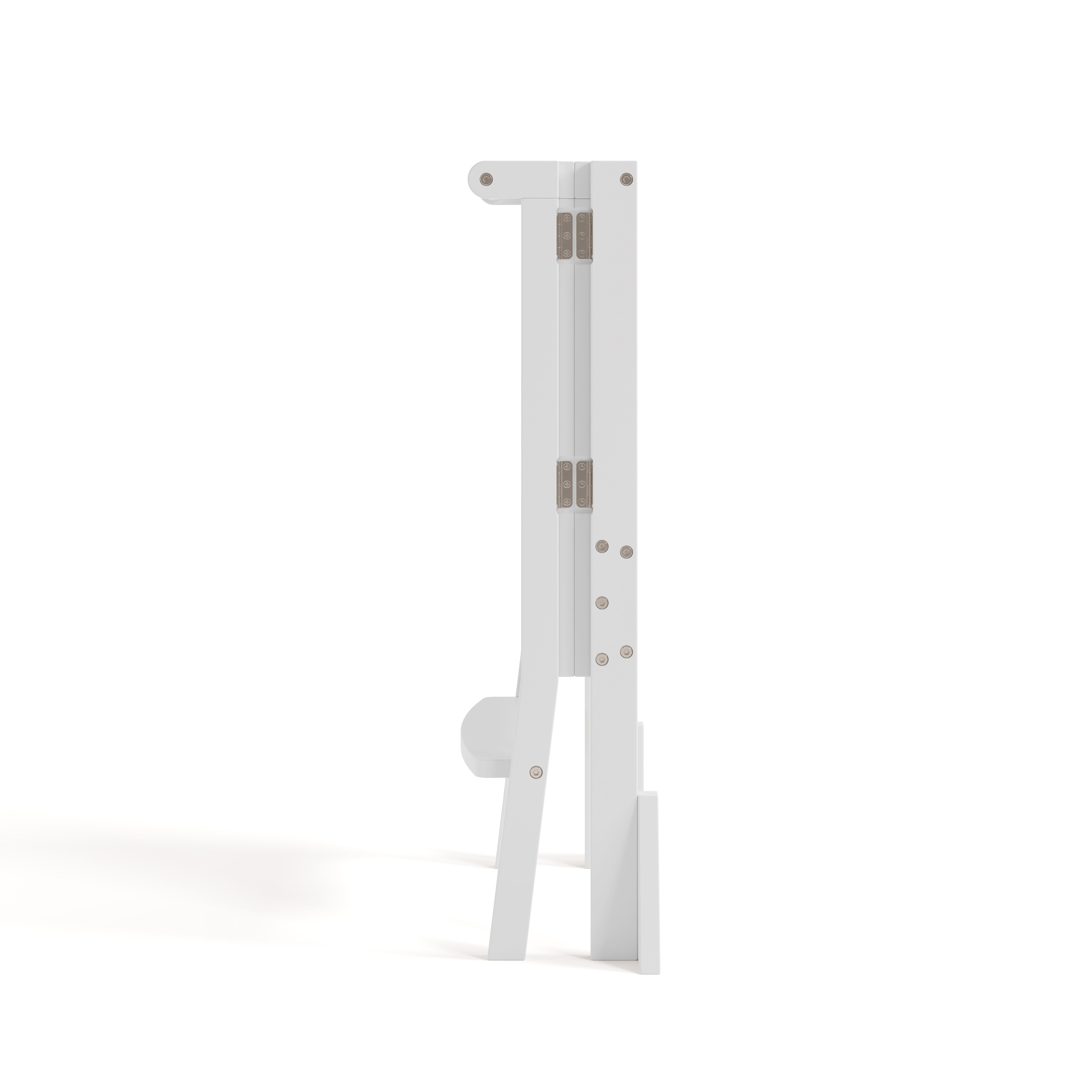 toddler white step stool folded side view