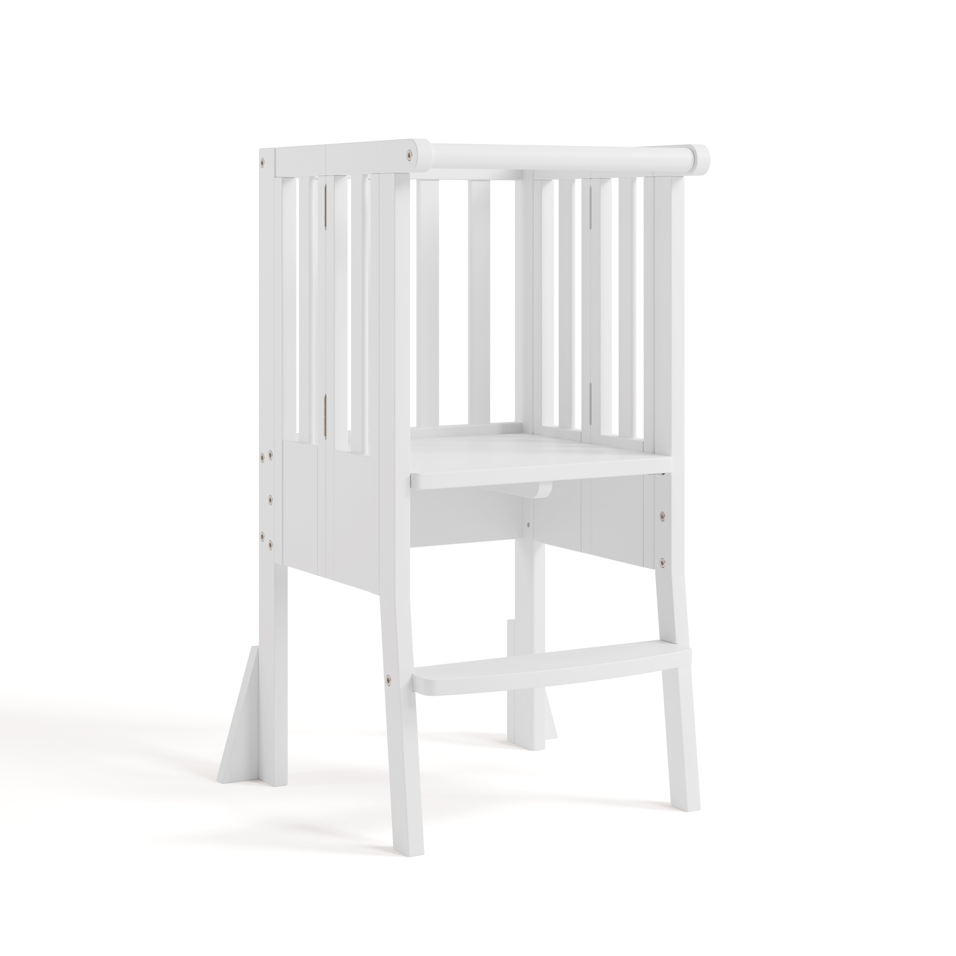 toddler white step stool angle view