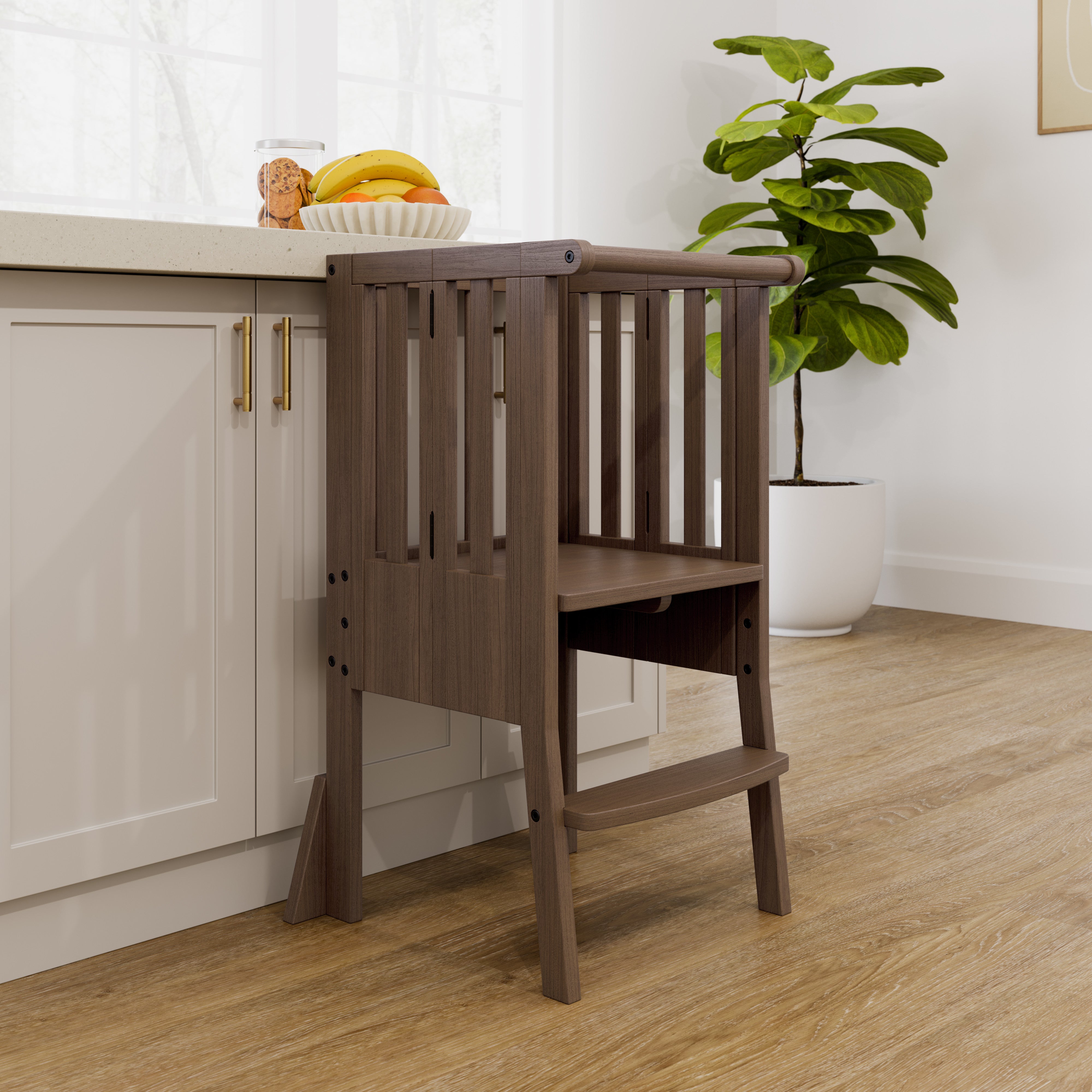 toddler hazelnut step stool kitchen shot