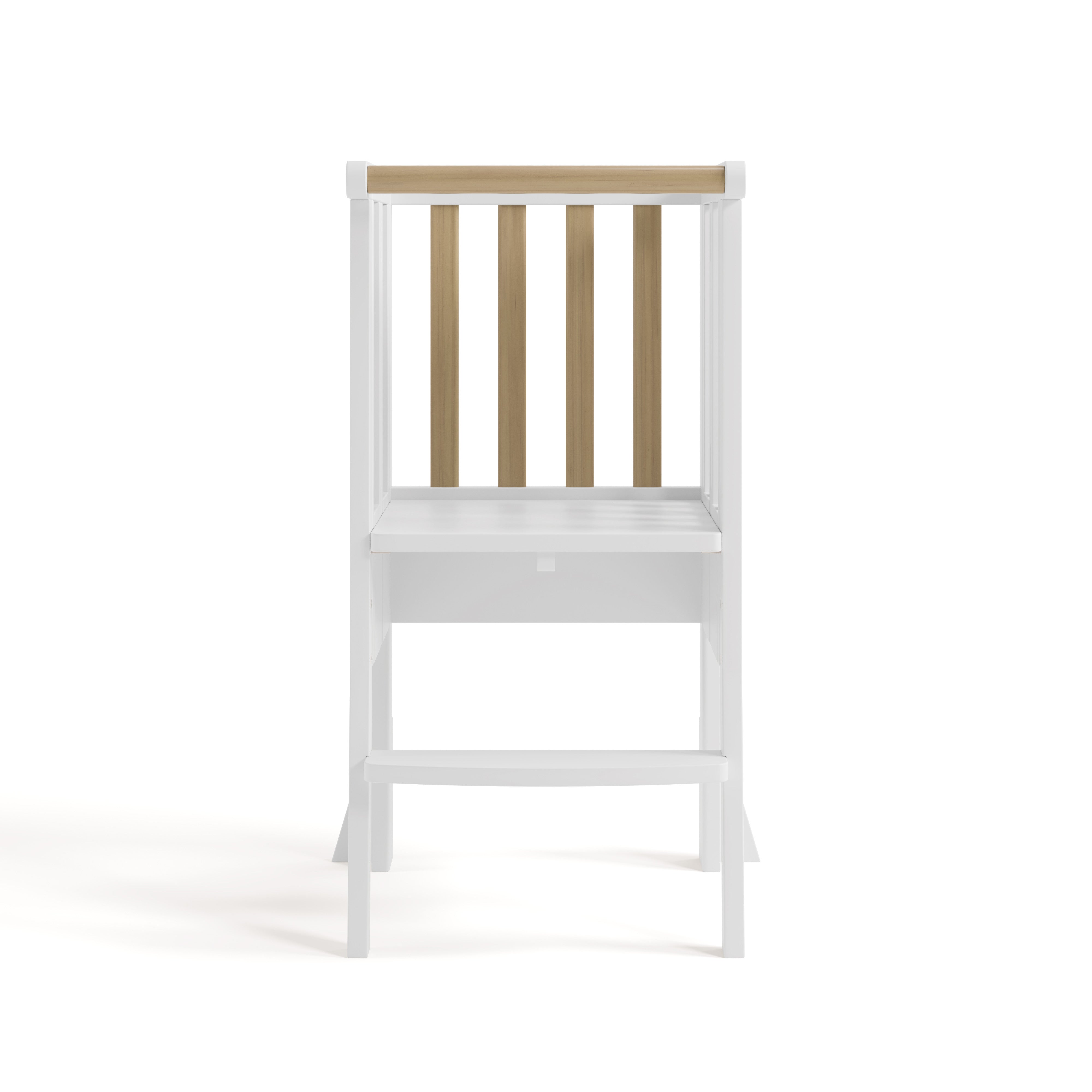toddler white with driftwood step stool front view