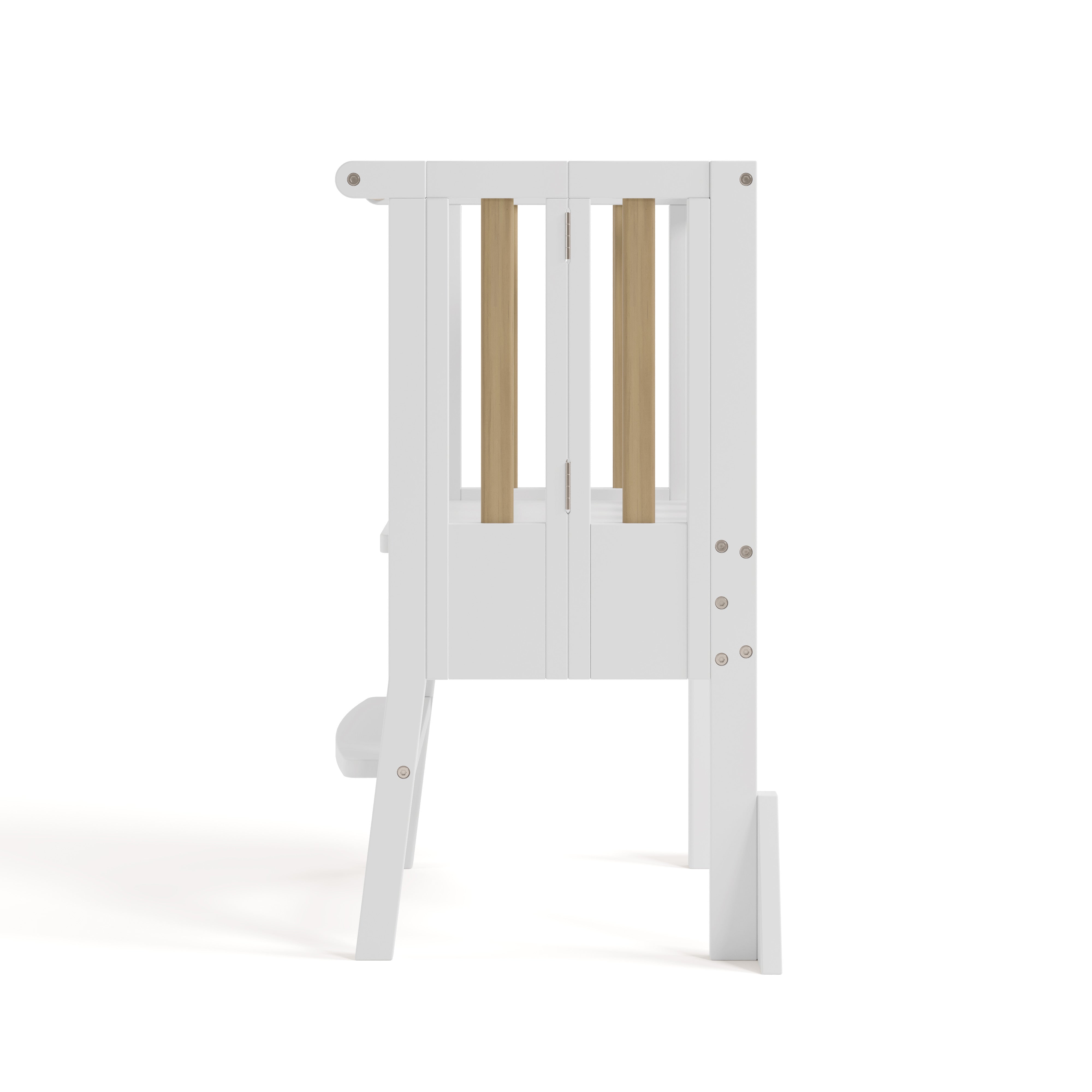 toddler white with driftwood step stool side view