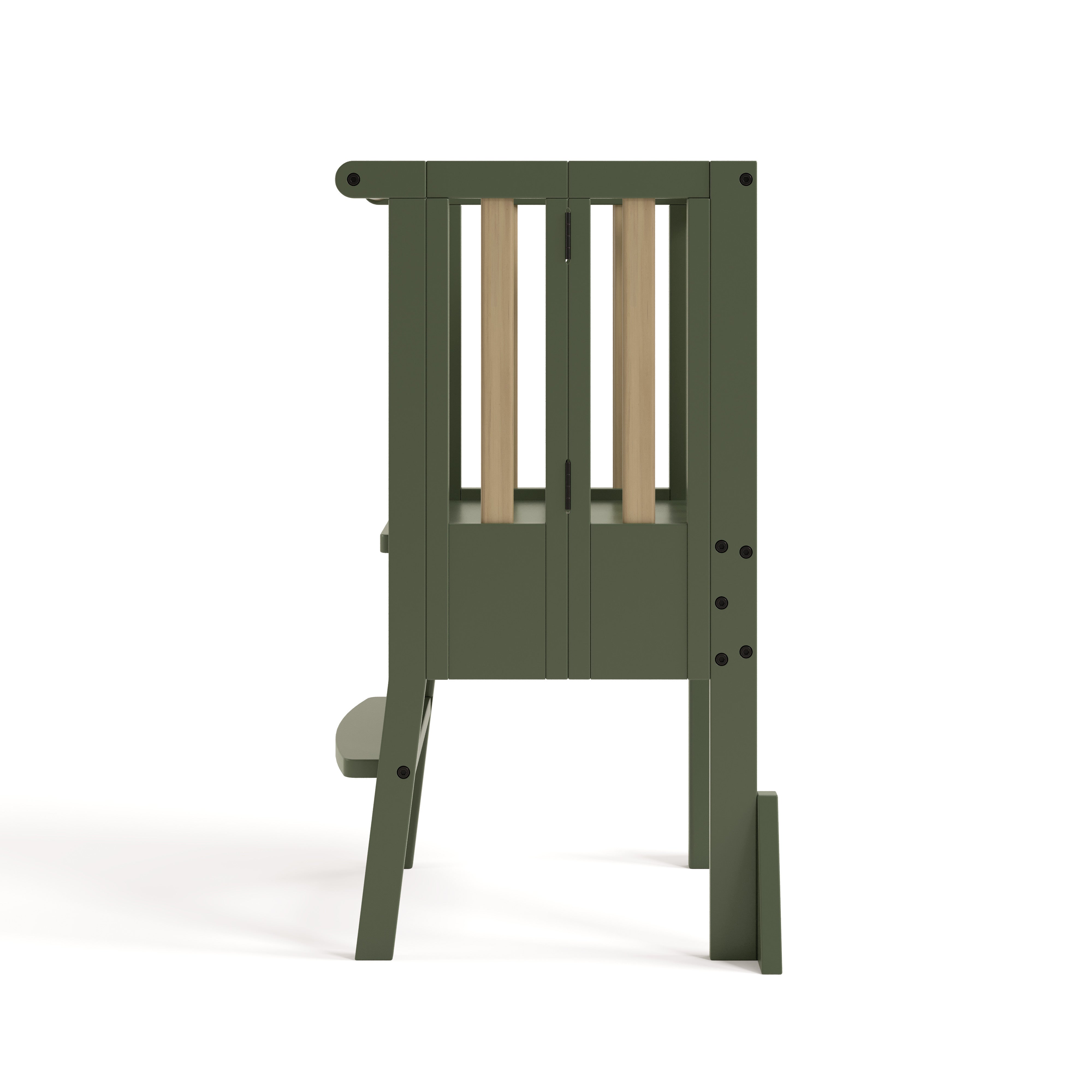 toddler olive with driftwood step stool side view