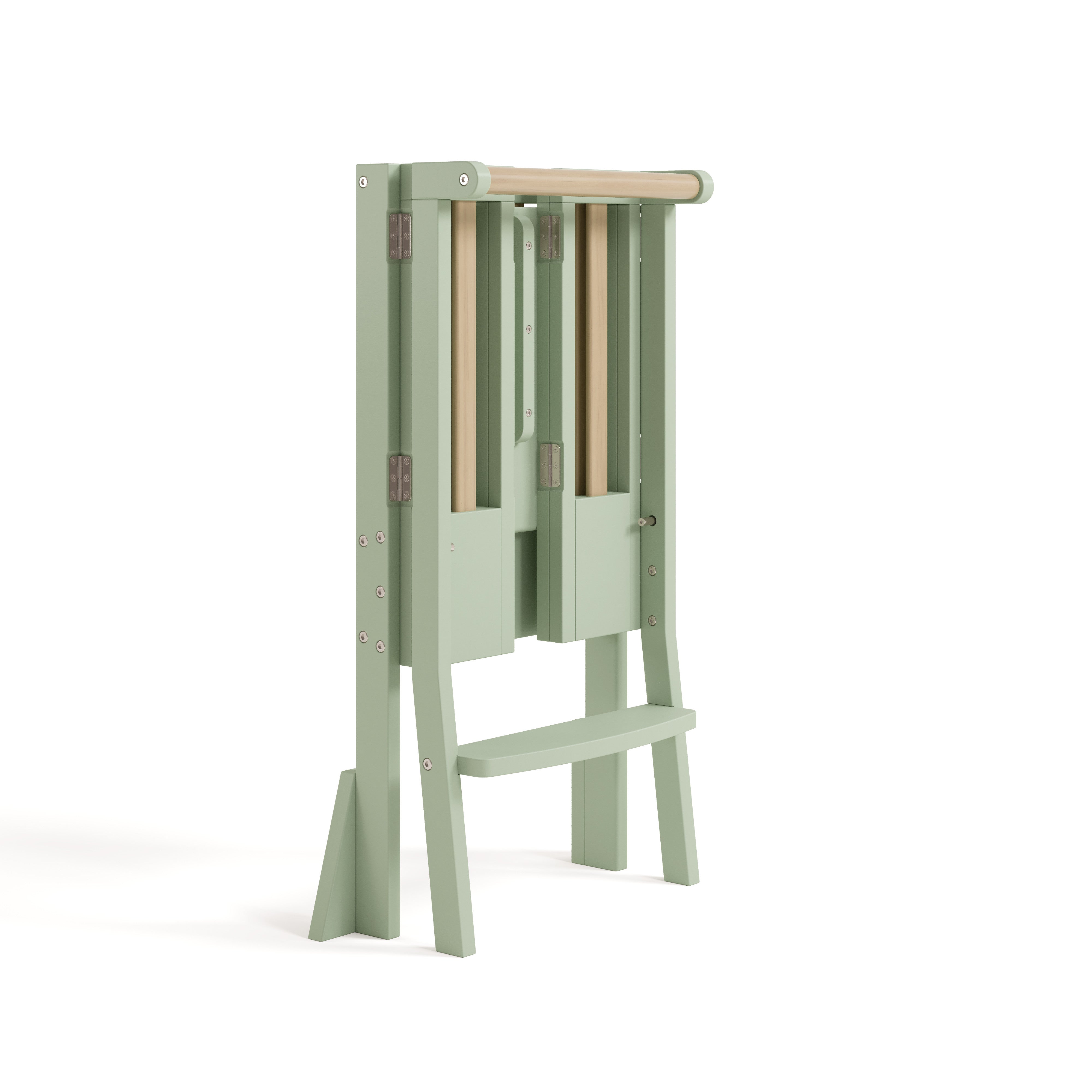 toddler sage with driftwood step stool folded angle view