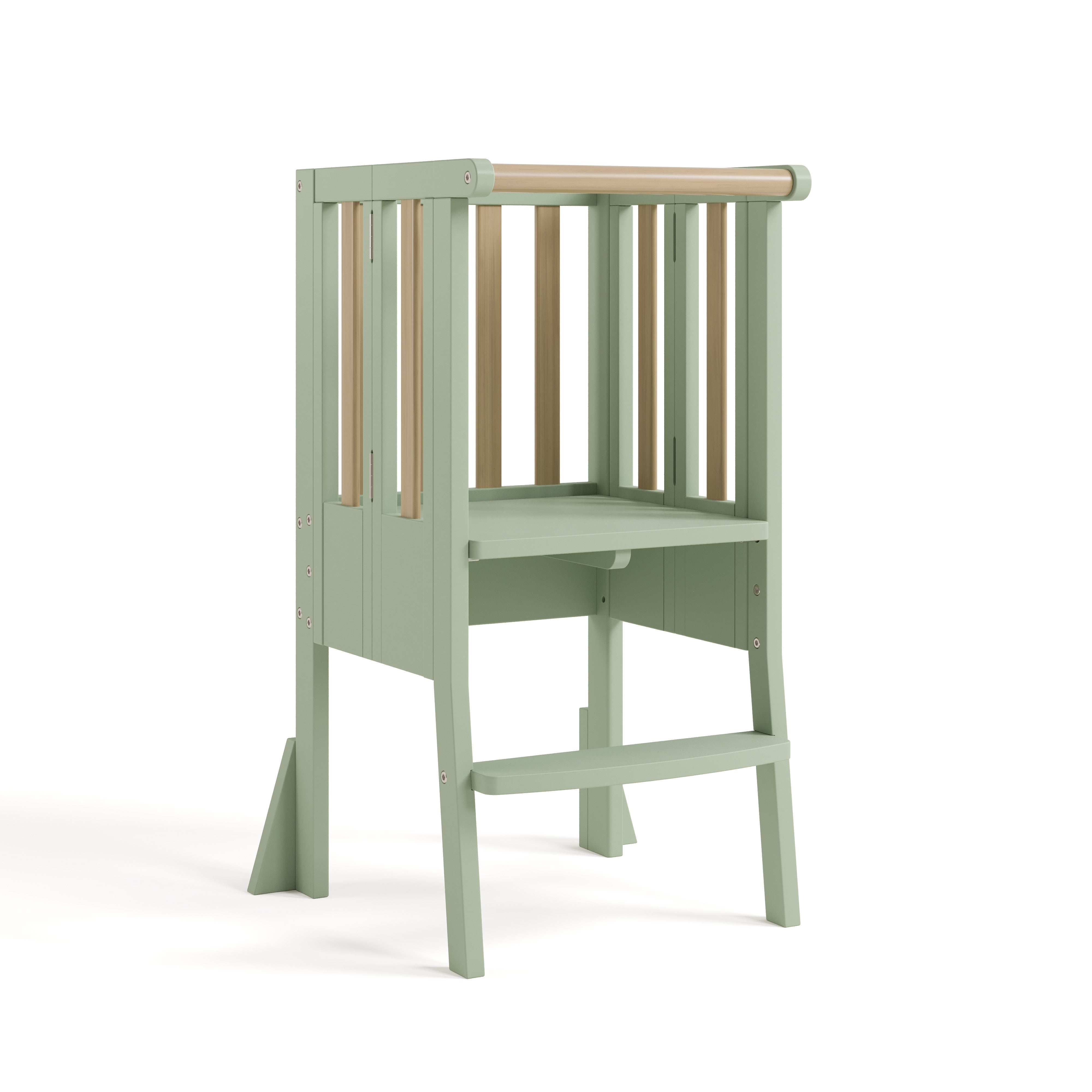 toddler sage with driftwood step stool angle view