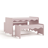 Casablanca blush table and bench set angle view