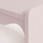 Casablanca blush table and bench set close up of wave design