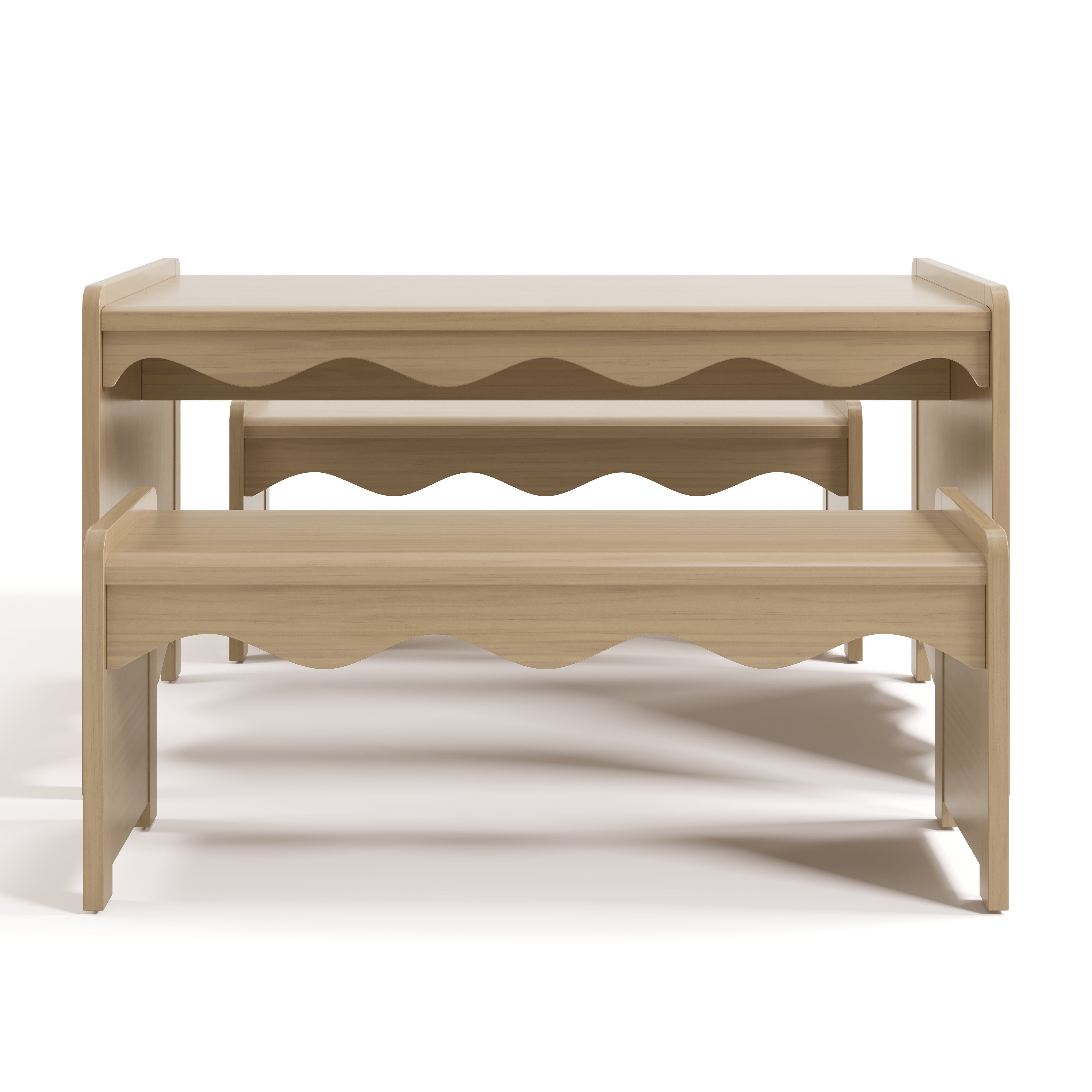 Casablanca driftwood table and bench set front view