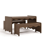 Casablanca hazelnut table and bench set angle view