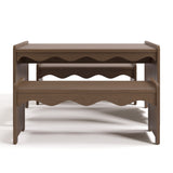 Casablanca hazelnut table and bench set front view