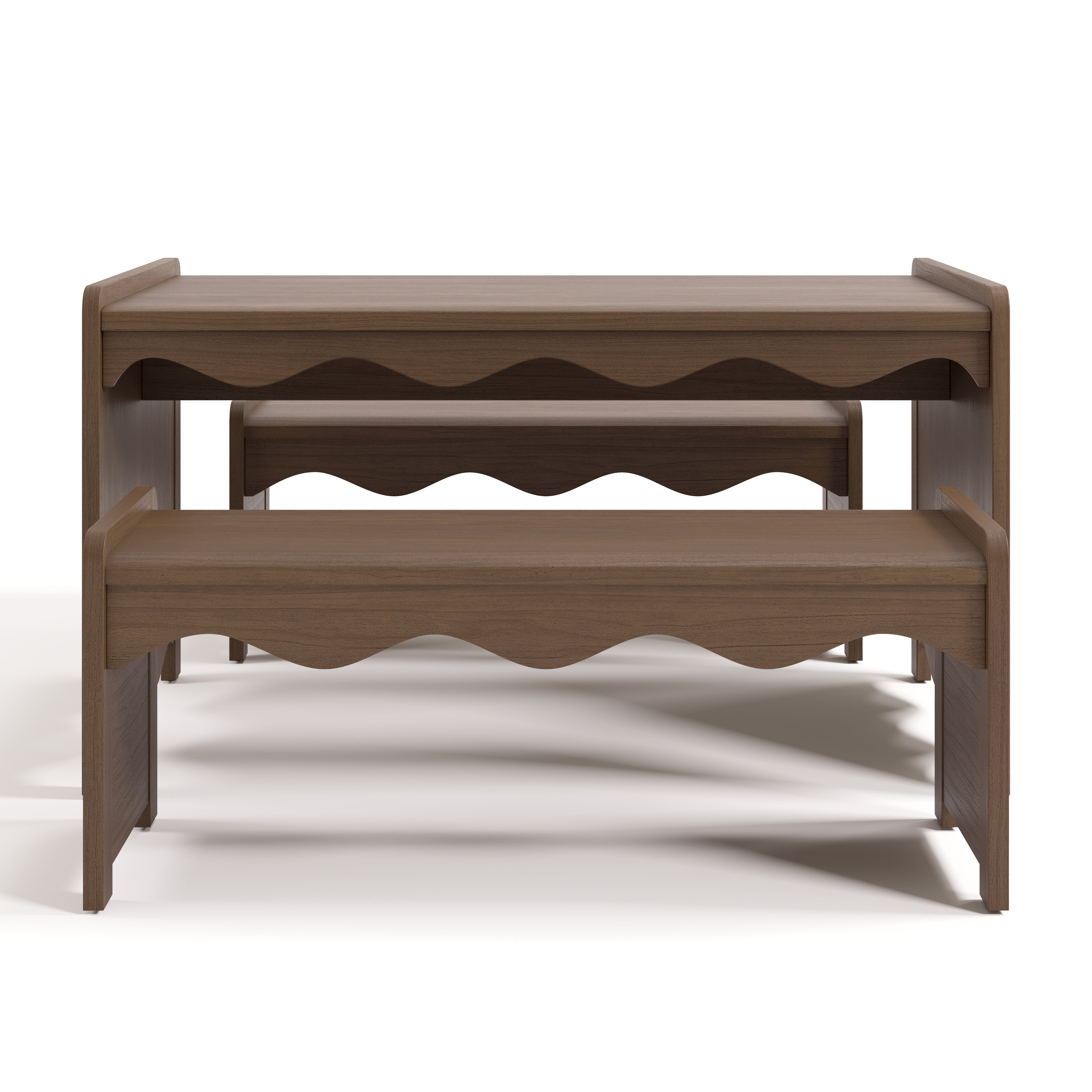 Casablanca hazelnut table and bench set front view