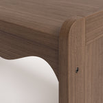 Casablanca hazelnut table and bench set close up of wave design