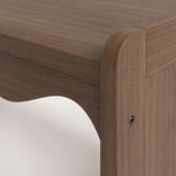 Casablanca hazelnut table and bench set close up of wave design