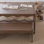 Casablanca hazelnut table and bench set in a kids room