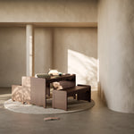Casablanca hazelnut table and bench set in a kids room