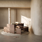Casablanca hazelnut table and bench set in a kids room