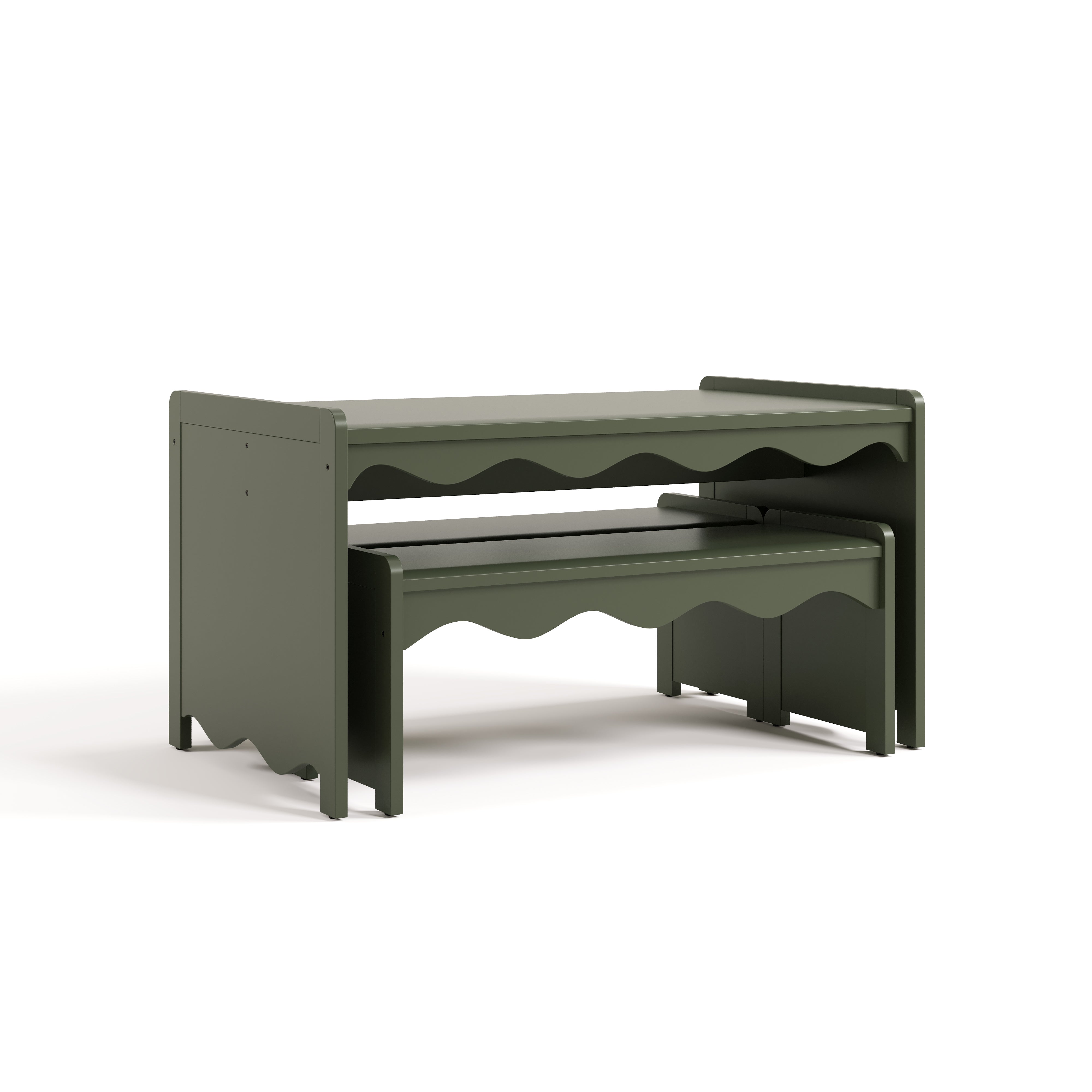 Storkcraft Casablanca Kids Activity Table and Bench Set in Olive