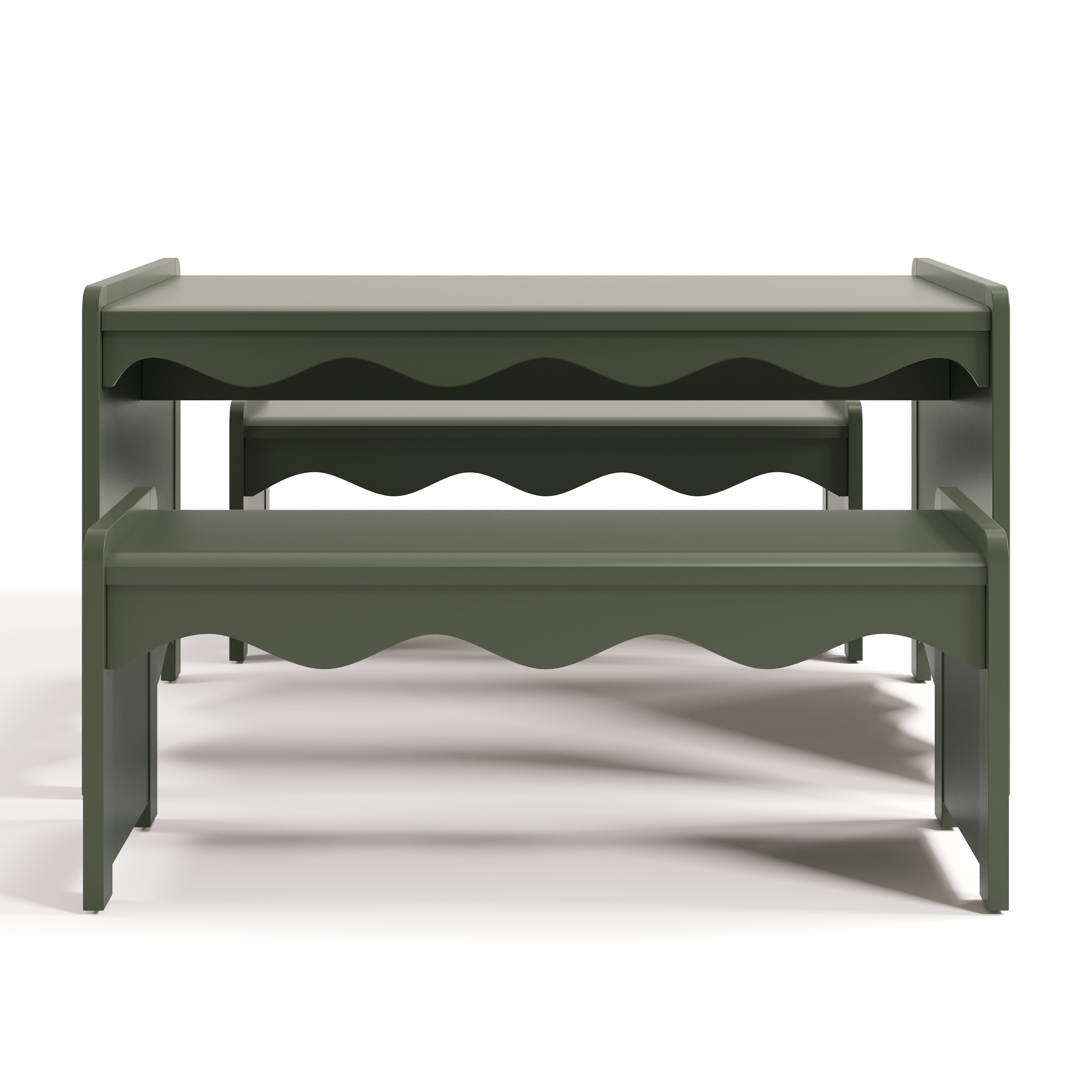 Storkcraft Casablanca Kids Activity Table and Bench Set in Olive