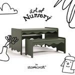 Storkcraft Casablanca Kids Activity Table and Bench Set in Olive