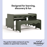 Storkcraft Casablanca Kids Activity Table and Bench Set in Olive
