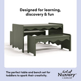 Storkcraft Casablanca Kids Activity Table and Bench Set in Olive