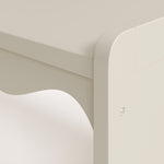 Casablanca frosted oat table and bench set close up of wave design
