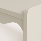 Casablanca frosted oat table and bench set close up of wave design