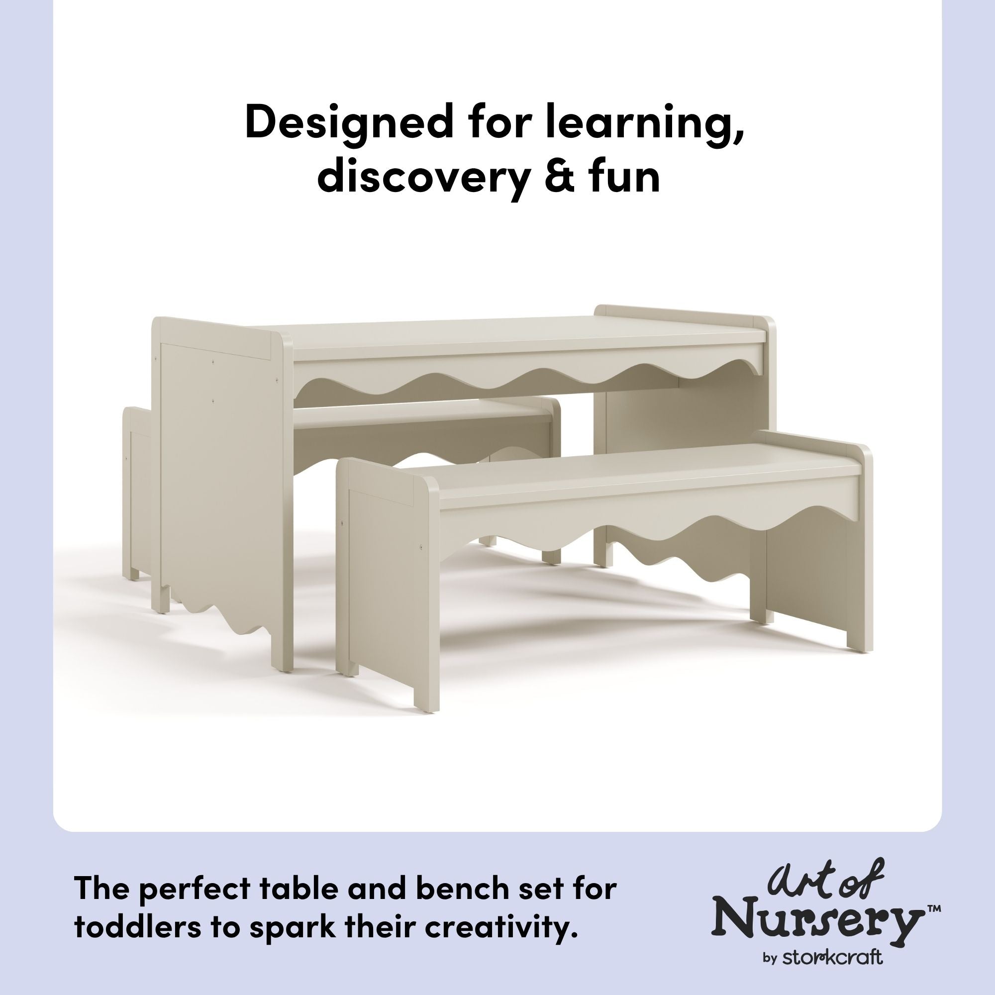Casablanca frosted oat table and bench set features callout