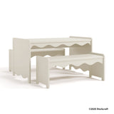 Casablanca frosted oat table and bench set drawing with 2025 Storkcraft copyright on bottom right