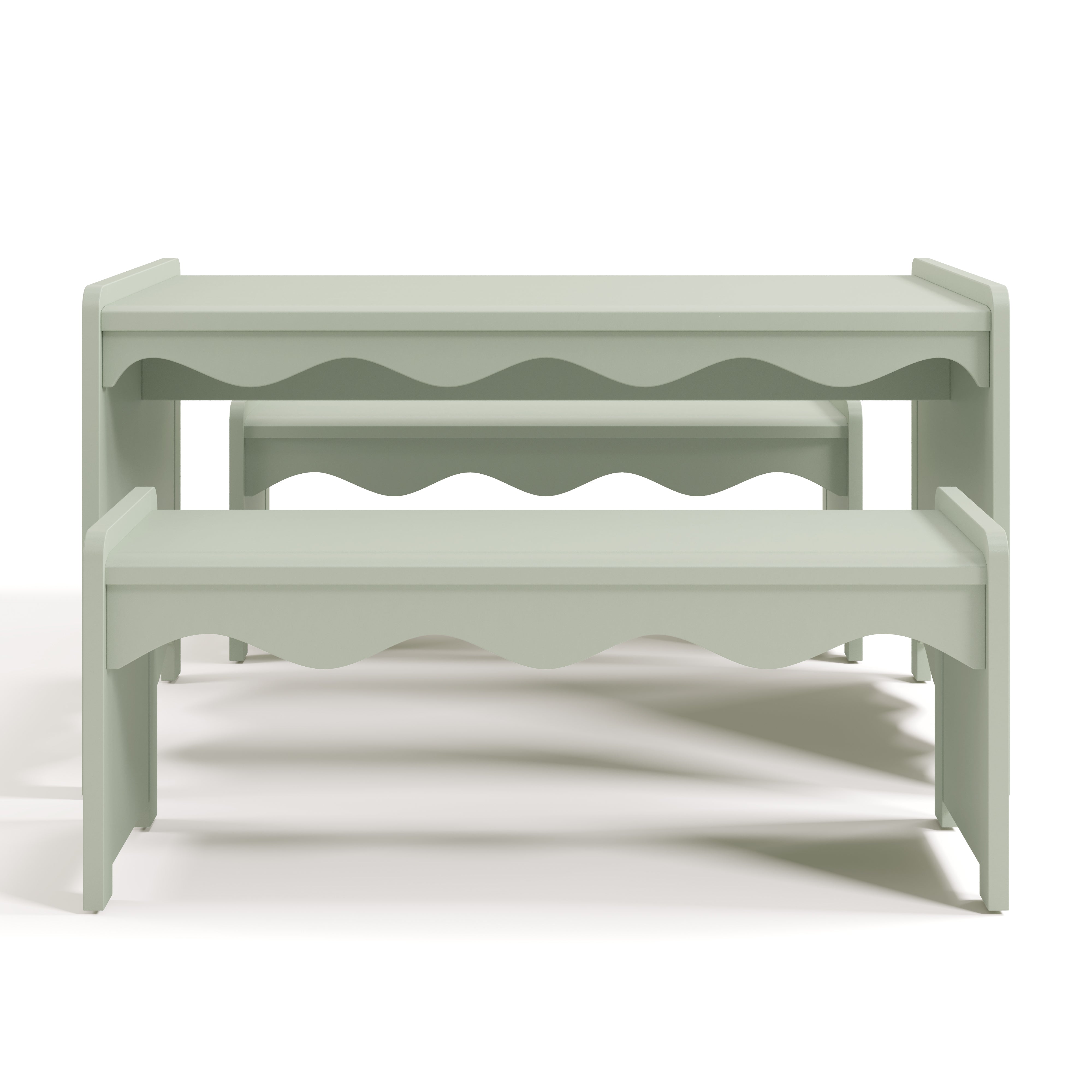 Casablanca sage table and bench set front view