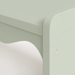 Casablanca sage table and bench set close up of wave design