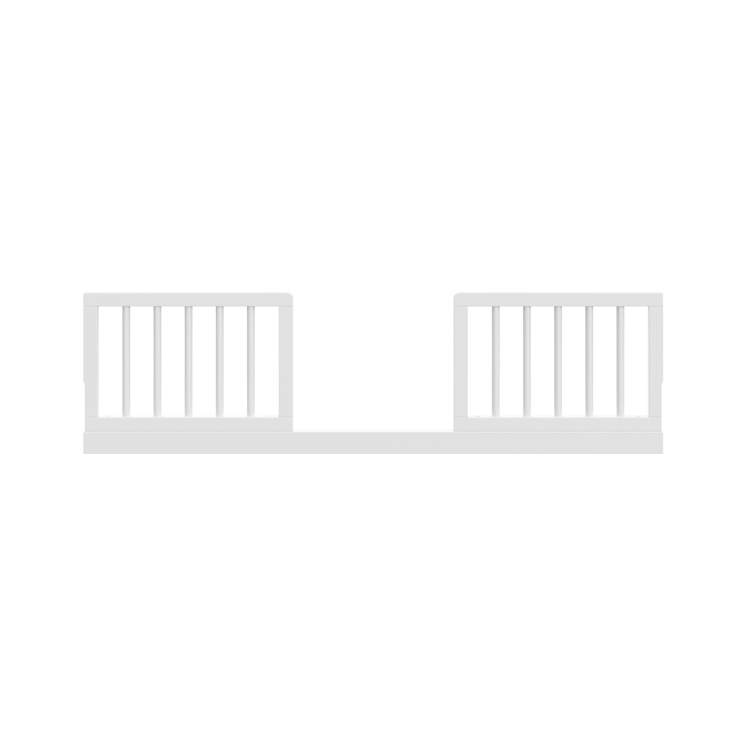 front view of white Toddler Safety Guardrail Kit with dowels
