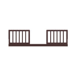 front view of espresso Toddler Safety Guardrail Kit with dowels