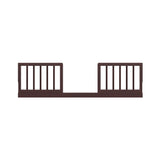 front view of espresso Toddler Safety Guardrail Kit with dowels