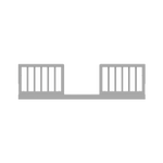 front view of pebble gray Toddler Safety Guardrail Kit with dowels