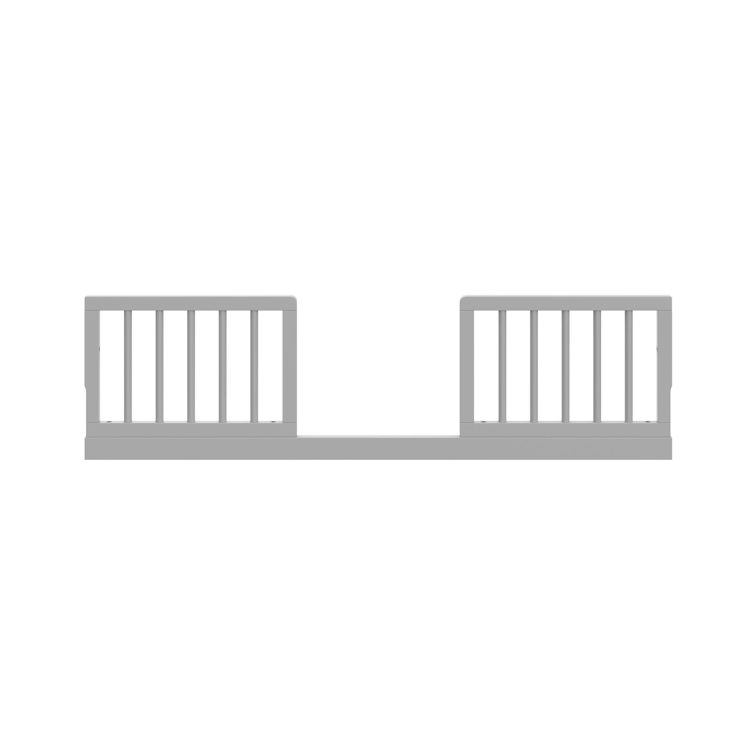 front view of pebble gray Toddler Safety Guardrail Kit with dowels