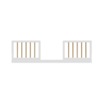 front view of white with driftwood Toddler Safety Guardrail Kit with dowels