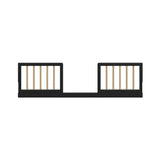 front view of black with driftwood Toddler Safety Guardrail Kit with dowels