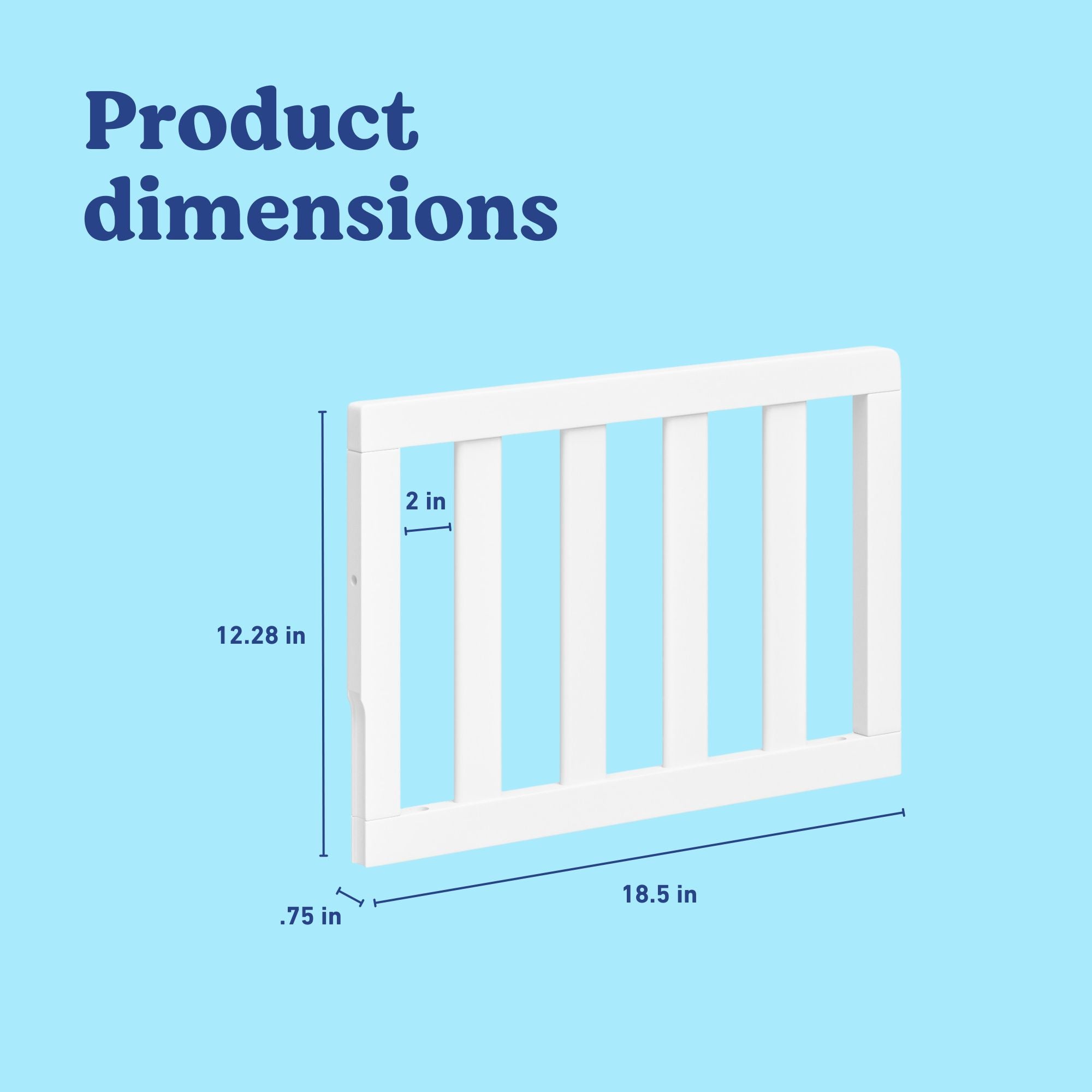 Graco toddler guardrail slats white with dimensions